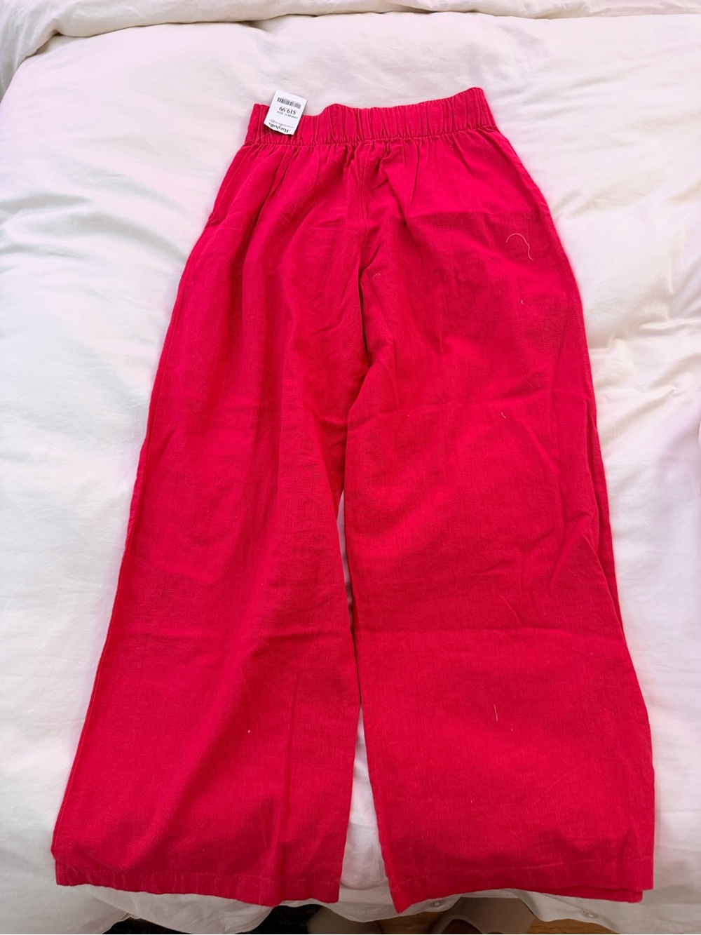 Abercrombie and Fitch Wide-Leg High-Waist Linen Pants in Pink - Picture 4 of 4